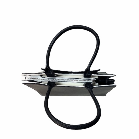 NWT Sassy Jones Charell Black and White Accordion Pleated Satchel - Picture 6 of 13